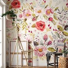 Most homes and businesses include at least one room that has a floral pattern on the walls. Floral Wallpaper Vintage Abstract Rose Flower Wallpaper Bedroom Wall Mural Removable Wall Decal Wall Poster Peel And Stick Wall Decor Wall Decals Murals Home Living Delage Com Br