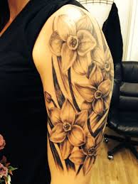 My Memorial Tattoo For My Dad December Birth Flower The Narcissus Birth Flower Tattoos Narcissus Flower Tattoos Violet Flower Tattoos