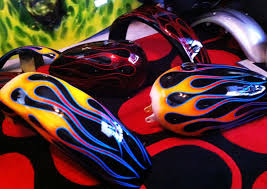 Old School Custom Flame Job On Vintage Triumph 1 Dallas Airbrush Custom Motorcycle Paint Jobs Custom Paint Motorcycle Gas Tank Paint