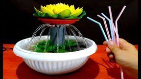 How To Make Tabletop Water Fountain Using Drinking Straws Diy Youtube Diy Fountain Tabletop Water Fountain Diy Water Fountain