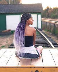 Grey And Purple Ombre Box Braids Ombre Box Braids Purple Ombre Box Braids Box Braids