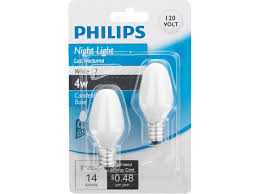Cox Hardware And Lumber White Candelabra C7 Night Light Bulb 4 Watt 2 Pack