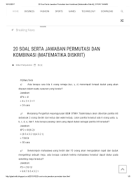 We did not find results for: 20 Soal Serta Jawaban Permutasi Dan Kombinasi Matematika Diskrit Story Share