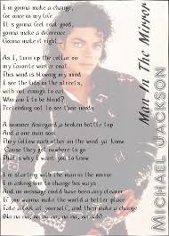 Man in the mirror is one of michael jackson's songs in the albums bad and history: Man In The Mirror Lyrics Mirrors Lyrics Michael Jackson Lyrics Mj Quotes