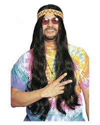 Die gelbe blümchen hippie perücke mit haarband wird dein hippie oder schlagermove kostüm perfekt ergänzen. Hippie Perucke Mit Haarband Schwarz Hier Kaufen Horror Shop Com