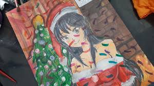 Cute looking anime characters usually have bigger heads and foreheads with smaller chins. Merry Christmas Anime Girl Drawing Zhcsubmissions