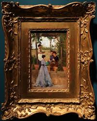 Qui lega ritrae un momento meraviglioso della giornata, almeno per me che sono napoletana: Un Dopo Pranzo 1868 Silvestro Lega Wikiart Org