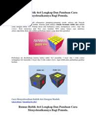 Rubik's cube 3x3 solution guide author: Rumus Rubik 4x4 Lengkap