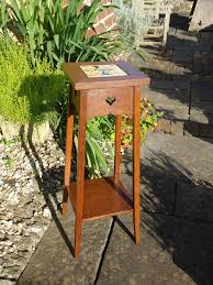 This plant stand project is made from white oak and features a tile top. Arts Crafts Oak Plant Stand With Tile Liberty Antiques Atlas