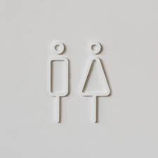 Moheim Restroom Sign White 2 Pieces Restroom Sign Bathroom Signs Minimalist Toilets