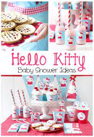 Step into hello kitty's world with an explosion of pink and purple hello kitty banners, balloons and hanging swirls. Hello Kitty Baby Shower Ideas Pinkducky Com