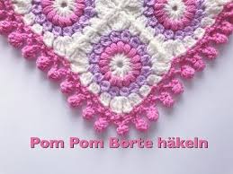 Ich zeige eine der einfachsten abschlusskanten, die. Einfache Abschlusskante Hakeln Borte Hakeln Mit Pom Pom S Ganz Einfach Youtube