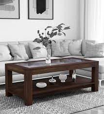 Shop our glass wood coffee tables selection from top sellers and makers around the world. Buy Mckaine Solid Wood Coffee Table With Glass Top In Provincial Teak Finish Woodsworth By Pepperfry Online Contemporary Rectangular Coffee Tables Tables Furniture Pepperfry Product