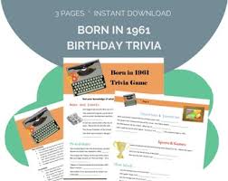 Have fun making trivia questions about swimming and swimmers. Born In 1960 Trivia Etsy
