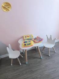 Fun Wooden Kids Table And Chairs Set In 2020 Kids Table And Chairs Kids Wooden Table Kid Table