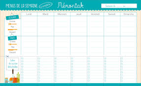 Remplir le calendrier hebdomadaire vierge. Amazon Fr Bloc De Menus A Completer Memoniak 2017 Collectif Livres