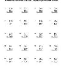 Subtraction is a process which most children learn quite naturally as soon as they learn to start counting. 3 Digit Subtraction Worksheets Some Regrouping