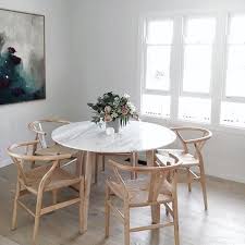 Instagrammer Life Of Madisonl Has Used Our Wishbone Replica Chairs To Create A Beautiful Scandinav Dining Table Marble Round Marble Dining Table Marble Dining