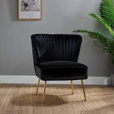 Black lacquer oriental motif queen anne style dining or desk chair by drexel heritage. Black Velvet Accent Chairs You Ll Love In 2021 Wayfair