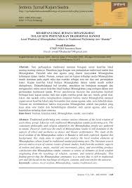 Pdf Kearifan Lokal Budaya Minangkabau Dalam Seni Pertunjukkan Tradisional Randai