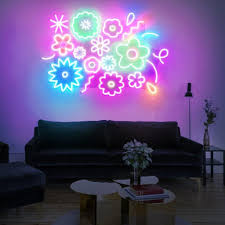 flower power by emily eldridge led neon sign in 2021 neon signs neon art led neon signs