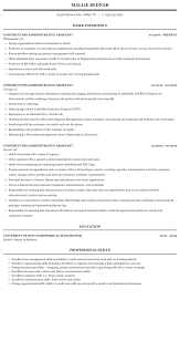construction administrative assistant