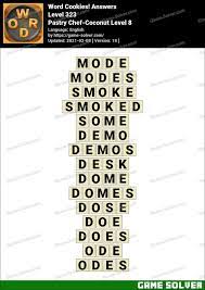 Word Cookies Pastry Chef Coconut Level 8 Answers Game Solver