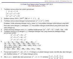 Check spelling or type a new query. Bank Soal Aljabar Persiapan Olimpiade Matematika Soalujian Net