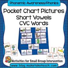 short vowels consonant vowel consonant words pocket chart pictures