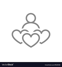 Human With Three Hearts Donation Line Icon Like Vector Image On Vectorstock In 2020 Line Icon Vector Illustration Design Vector
