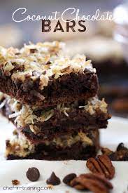 Coconut Chocolate Bars Chef In Training Recipe Desserts Coconut Recipes Coconut Chocolate Bars