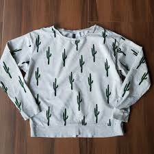Ribbed crew neck, dropped shoulders, and short, wide sleeves. H M Cactus Sweatshirt Shop Clothing Shoes Online