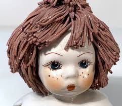 Zampiva Spaghetti Figurine With Brown Hair and Yellow Pinafore Dress Made  in Italy, Birthday Gift