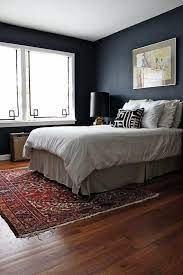 Perfect Floor Color Not So Dark As To Be Trendy Blue Bedroom Walls Navy Bedroom Walls Bedroom Makeover