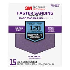 3m Pro Grade Precision 9 In X 11 In 120 Grit Medium Advanced Sanding Sheets 15 Pack Case Of 5 27120pgp 15 The Home Depot Sanding Paint Supplies Sanding Wood