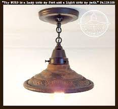 Save on rustic ceiling lights at the cabin shop. Rustic Industrial Flush Mount Ceiling Light The Lamp Goods