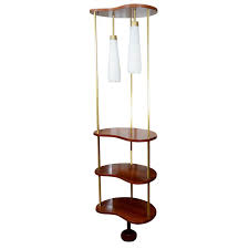 Mid Century Modern Free Standing Tension Pole Shelving Unit At 1stdibs