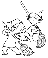 Coloring is a fun way for adults and children of all ages to develop creativity, focus, fine motor skills and relieve stress. Elves Cleaning Up Coloring Page Coloring Home