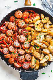 16 Summer Recipes For When It S Way Too Hot To Grill Outside Smoked Sausage Recipes Recipes Smoke Sausage And Potatoes