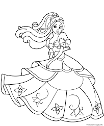 Printable barbie coloring page for adults. Dancing Barbie Princess Coloring Pages Printable