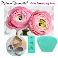 European Rose Petal Double Side Veiners Flower Cutter Cake Decorating Tools Fondant Sugarcraft Cake Decorating Moulds Cake Decorating With Fondant Daisy Petals
