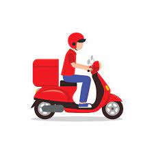 Delivery Man Riding Red Scooter Illustration Cartoons Png Motorbike Illustration Delivery Man