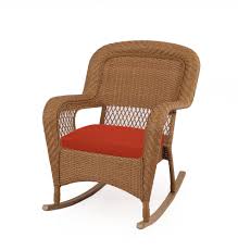 Charlottetown Natural Rocking Chair With Quarry Red Cushions Lounge Chair Outdoor Patio Rocking Chairs Patio Chairs