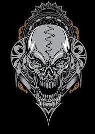 Gambar sapu kartun hitam putih. Mad Skull Seni Tengkorak Desain Seni Seni Grafis