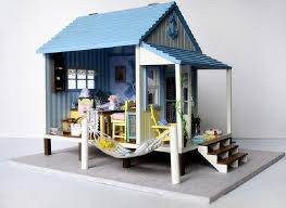 Miniature Dollhouse Diy Kit Beach House With Voice Control Light And Music Box Diy Dollhouse Dollhouse Miniatures Diy Doll House