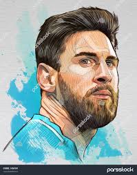 لیونل مسی ستاره فوتبال آرژانتین نقاشی دیجیتال از چهره 1450101