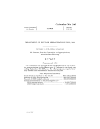 The following is an example of a bill. Https Www Appropriations Senate Gov Download Fy2020 Department Of Defense Appropriations Act Report 116 103