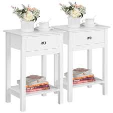 Scegli fra i tanti modelli di letti disponibili online a prezzi economici su duzzle. Yaheetech Set 2 Comodini Da Camera Da Letto Bianchi Moderni 40 X 30 X 61 Cm Con 1 Cassetto In Legno Mdf Per Soggiorno Divano Salotto Eprice