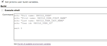 While there's nowhere to download a. Build User Vars Jenkins Plugin
