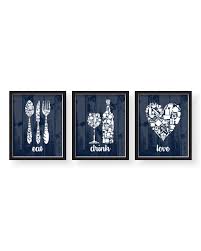Blue Kitchen Art Eat Drink Love Blue Kitchen Decor Blue Etsy Blue Kitchen Decor Kitchen Wall Art Blue Kitchen Walls